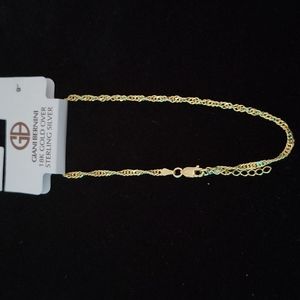 Gold over Sterling Silver Anklet